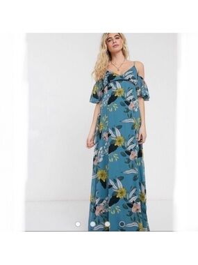 ASOS Little Mistress Floral Maternity Maxi Dress Sz 8